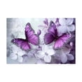 thumbnail image 5 of Mudket Framed Floral Canvas Wall Art Purple Butterfly White Lilac Flower Prints Wall Decor Elegant Botanical Canvas Print Ready to Hang for Bedroom Living Room Home Decor - 12"L x 8"W, 5 of 10