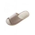 thumbnail image 3 of Men Women House Indoor Slippers Winter Warm Casual Anti-Slip Linen Plaid Shoes Sandals, 3 of 5
