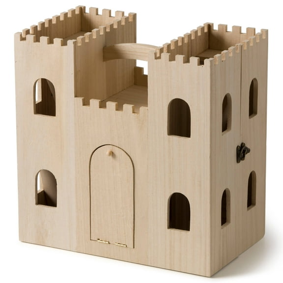 Make Market Kids Wood Castle Dollhouse, 12.6''