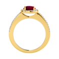 thumbnail image 3 of Mauli Jewels Engagement Rings for Women 1.10 Carat Halo Created Ruby And Diamond Engagement Wedding Ring 4 prong 14k Solid Yellow Gold, 3 of 6