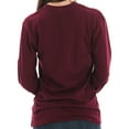 thumbnail image 4 of Big Size Chess Pieces with Textured Background Graphic Long Sleeve Crewneck Tee - Burgundy 3XL, 4 of 4