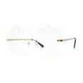 thumbnail image 2 of Die Cut Snow Flake Shape Rimless Retro Round Sunglasses Gold Clear, 2 of 4