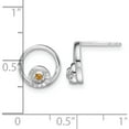 thumbnail image 4 of Sterling Silver Rh Plated White Ice .03Ct. Dia. And Citrine Post Earrings (Width 10) (Length 10) - Jbsp, 4 of 5