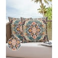 thumbnail image 6 of Pack of 2 Outdoor Pillow Covers, Meddle Century Vintage Floral Mural Pattern Waterproof Square Throw Pillowcase Cushion Decorative Pillow Covers for Couch Patio Tent, 20x20 in, 6 of 6