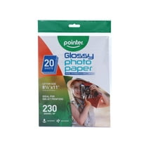 Pointer Acid-Free Glossy Photo Paper for Inkjet Printers, 8.5 x 11 in, 20 Sheets