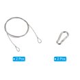 thumbnail image 3 of Uxcell 1.5mmx1m/3.3ft Security Cable Steel Luggage Lock Wire Rope Double Loop with Hook, 2 Set, 3 of 6
