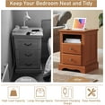 thumbnail image 5 of OKD Framhouse 2-Drawer Nightstand with Charging Station, Modern End Table , Wood Rustic Bedside Tables with Open Storage Shelf ,Cherry, 5 of 7