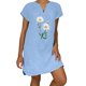 thumbnail image 1 of Sexy Vestidos Cortos de Verano para las Mujeres 2025 Moda Suelta de Ocio Vestido de Manga Corta con Cuello en V, Vestido Casual de Rodilla, 1 of 6