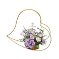 thumbnail image 2 of Cesta de flores artificiales, decoración de boda, decoración de flores de boda, adorno de rosas, decoración del hogar para mesa de regalo del Día de Púrpura, 2 of 8