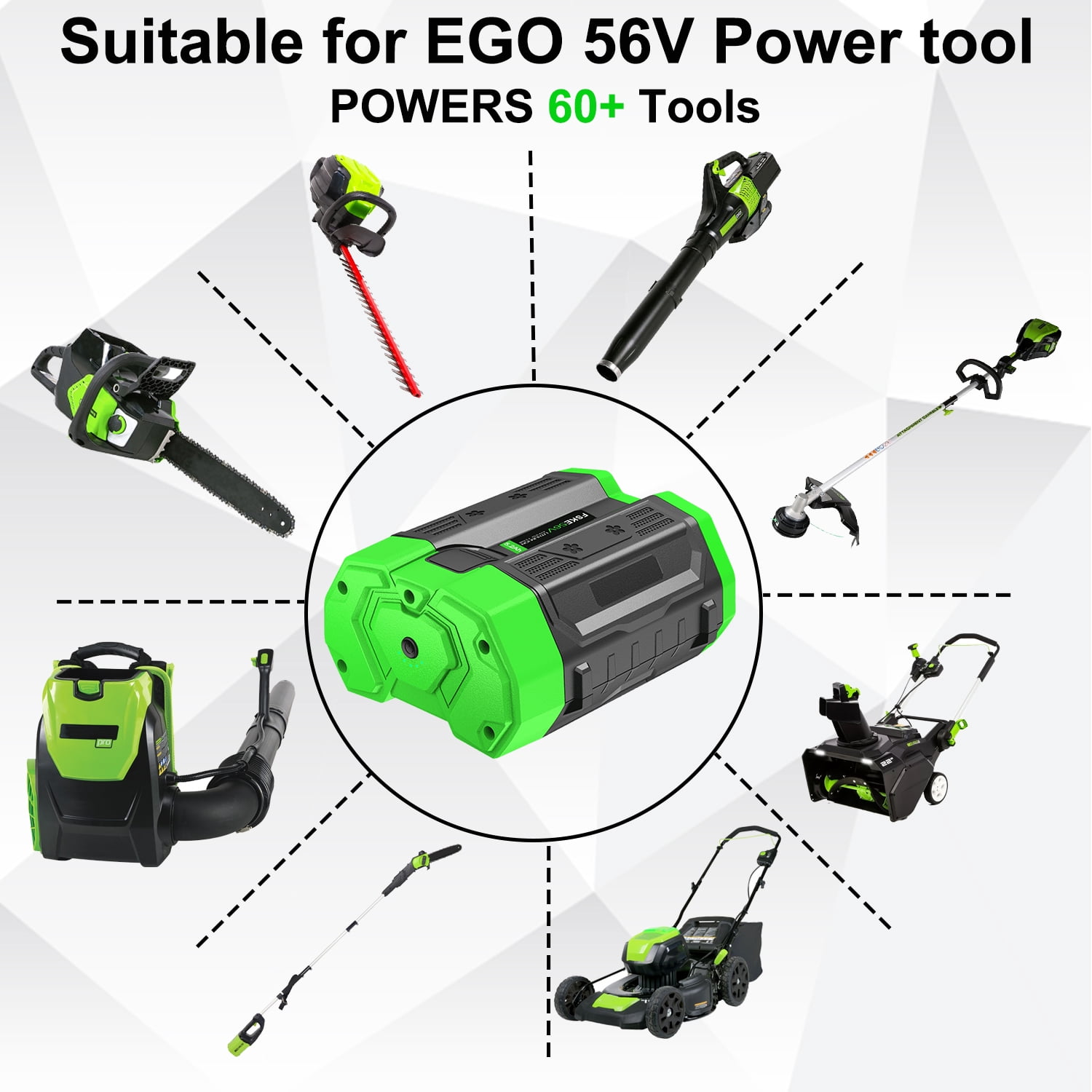 FSKE Replacement for EGO 56V Battery Power+ BA2800 BA4200 BA1400 56-Volt 5.2Ah