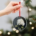 thumbnail image 6 of Glass Christmas Ornament White Hydrangea Flower Oil Painting Round Glass Hanging Ornament Vintage Romantic Floral Hanging Ornaments Xmas Tree Decor for Family Friends Lovers, 6 of 8