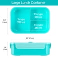 thumbnail image 2 of Fiambrera clásica para adultos Bento Box Caperci, 1400 ml, 3 compartimentos, 2 of 7