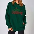 thumbnail image 2 of 2025 Christmas Baggy Hoodies Ladies Letter Print Graphic Sweatshirt with 2 Pockets Casual Pullover Tops Loose (2XL, Green 02), 2 of 6