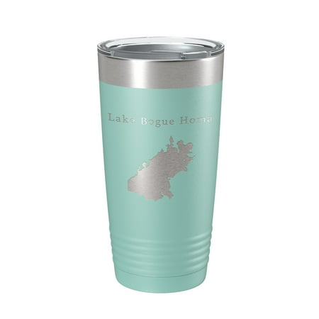 

Lake Bogue Homa Map Tumbler Travel Mug Insulated Laser Engraved Coffee Cup Mississippi 20 oz Teal