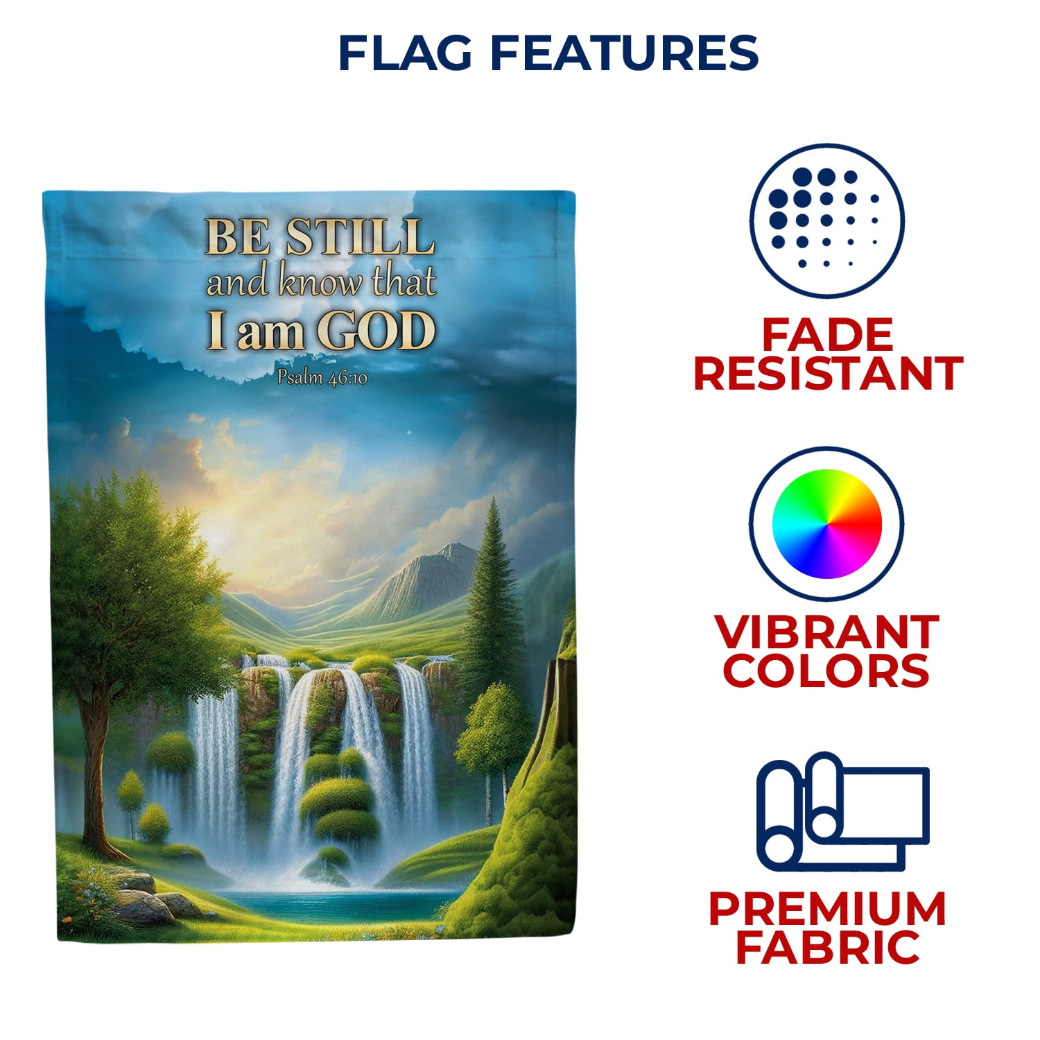 America Forever Be Still And Know That I Am God Spring House Flag, 28 x 40 inch Double Sided, Psalm 46:10, Scripture Bible Verse Outdoor Decor, Holiday Outside Decorations Yard Flag