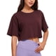 thumbnail image 1 of Remera CRZ YOGA de Algodón Pima Crop Suelta Manga Corta Rojo Oscuro Talle L, 1 of 6