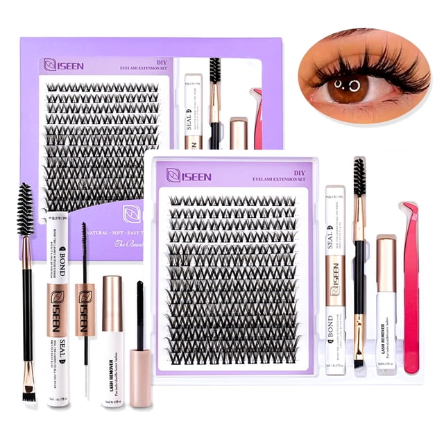 Pro DIY Lash Extension Kit: Assorted Lash Clusters with Bond & Seal...