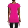 thumbnail image 2 of Oh! Mamma Maternity Women's Scoop Neck Tee with Side Seam Drawstring (Women's & Women's Plus), 2 of 6