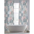 thumbnail image 6 of Blue Pink Botanical Semi Sheer Window Curtains 108 Inches Long, Spring Floral Vintage Rod Pocket Voile Silky Chiffon Curtain Light Filtering Drapes for Living Room, Kitchen, 52"x108", 2 Panels, 6 of 9