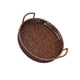 thumbnail image 1 of Cateissary Bandeja tejida hecha a mano, bandejas de almacenamiento con asa, de fruta, cesta de almacenamiento de aperitivos de cocina para Decoración del hogar Goma de flor negra 30 cm * 4.5 cm, 1 of 6