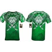 ARCHAIC by AFFLICTION Men's T-Shirt GRIFFIN Skulls Cross Wings MMA Biker