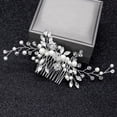 thumbnail image 3 of Peine de novia, joyería de perlas para mujer, joyería para el cabello nupcial, peine, joyería elegante para la cabeza de boda, 2,3x5,1 pulgadas brillar Electrónica, 3 of 5