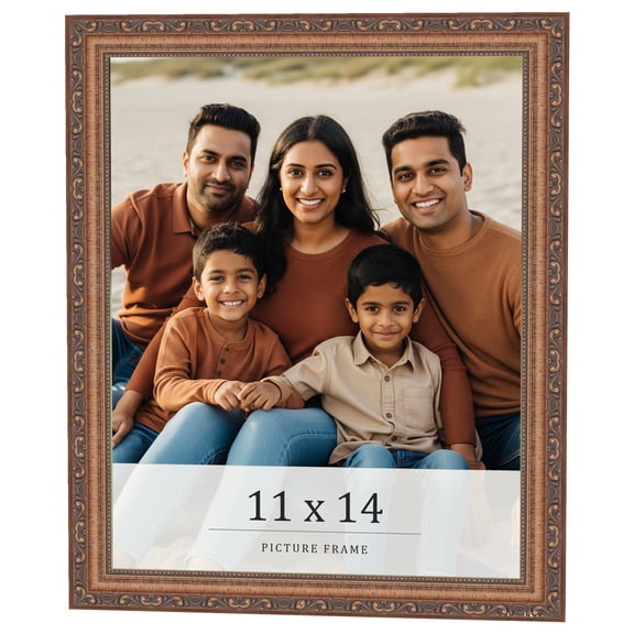 11x14 Frame Gold Solid Wood Picture Frame Width 1.25 Inches | Interior Frame Depth 0.375 Inches |