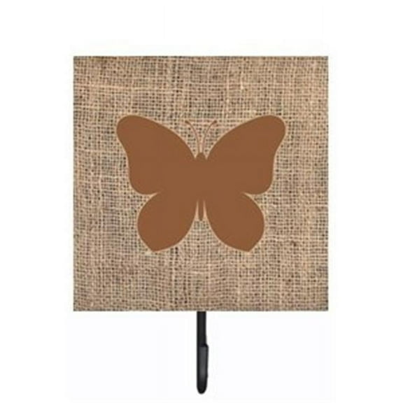 Carolines Treasures BB1047-BL-BN-SH4 Butterfly Burlap and Brown Leash Or Key Holder