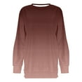 thumbnail image 4 of Fashion Pullover Long Sleeve Tops for Women Gradient Color Crew Neck Casual Loose Sweatshirts Cute Winter Outfits(Coffee,L), 4 of 5