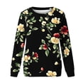 thumbnail image 5 of Ounisa Women's Crewneck Sweatshirts Floral Graphic Printed Pullover Tops Casual Loose Lightweight Long Sleeve Sweat Shirt, 5 of 5