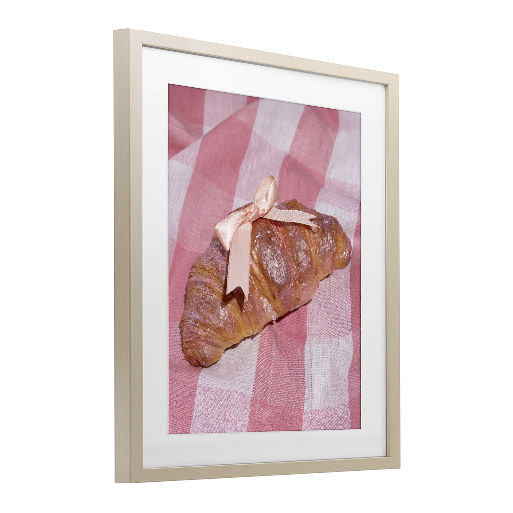 Stupell Industries Glam Ribbon Croissant Birch Framed Print Under Glass, design by LISH Creative
