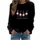 thumbnail image 1 of Tops de mujer Suéter de cuello redondo con estampado navideño Blusa suelta Sudadera sin capucha Pompotops FGAJ19891, 1 of 7