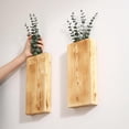 thumbnail image 5 of Wood Wall Planter Set of 2, Wood Wall Pocket for Greenery and Dried Flowers, Indoor Wood Hanging Vase Modern Farmhouse Wall Decor for Living Room Bedroom Office Eucalyptus Stems Decorations, 5 of 7