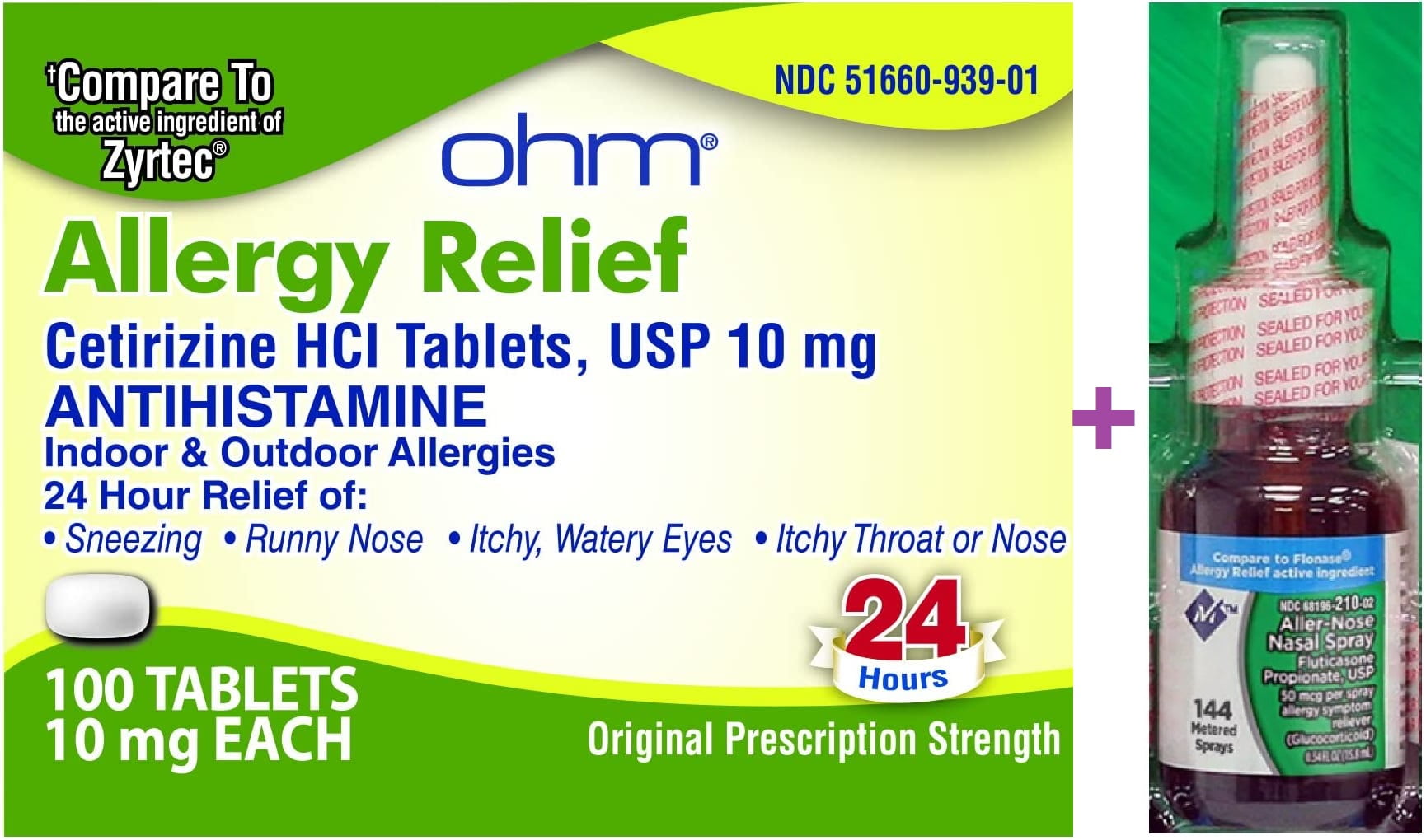 Cetirizine 10mg NonDrowsy Allergy Relief Tablets Antihistamine (56 Ct