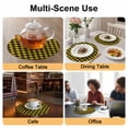 thumbnail image 2 of Black Yellow Plaid Round 13 Inch Placemats Set of 6, Retro Country Buffalo Check Gingham HeatResistant Non Slip Place Mats for Dining Table, Wipeable Braided Kitchen Table Mats for Housewarming, 2 of 9