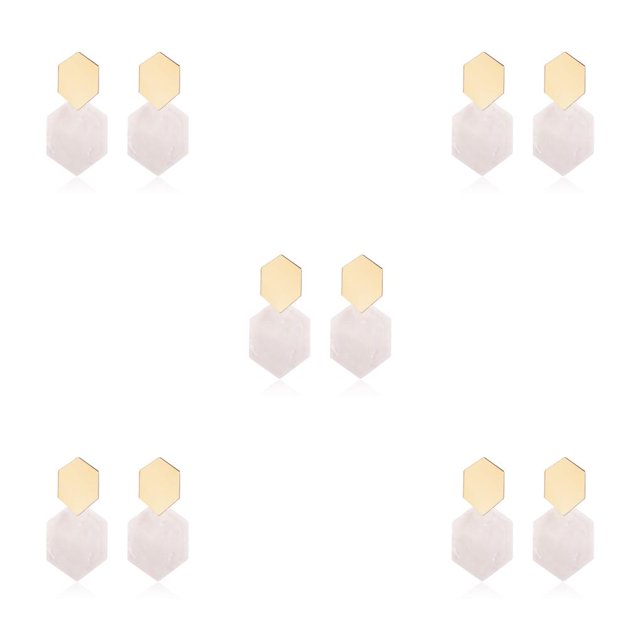 Minnieouse Pendientes colgantes Estilo Ins Colgante colgante Patrón largo Pendiente geométrico Regalo de aniversario diario Gancho hexagonal Type2 NO2