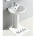 thumbnail image 2 of Evideco French Home Goods Neo Retro Typography Elegant Natural White Microfiber Contour Bath Rug, 20L x 18W, Non-Slip Backing, 2 of 6