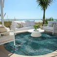 thumbnail image 6 of Addison Rugs Chantille Indoor/Outdoor Transitional Lines Teal Washable Round Rug, 8' x 8', 6 of 6