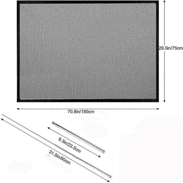 Retractable Stair Gate for Dogs and Babies - Pet Safety Gate with Isolation Net Black 180cm