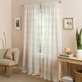 thumbnail image 3 of TOWN & COUNTRY BASICS Pax Semi-Sheer Stripe, Light Filtering Indoor Curtains 2-Pack Linen/White, 50"x96", 3 of 10
