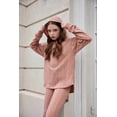 thumbnail image 5 of Arshiner Girl's 2 Piece Fall Outfits Rib-Knit Sweaters Set Knit Hoodie and Sweatpants, 5 of 7