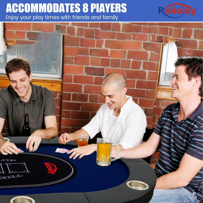 Rioloiuy 8 Player Poker Table, Foldable with Casino Grade Felt