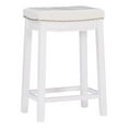 thumbnail image 1 of Linon Claridge Backless Counter Stool White Faux Leather Wood Frame in White, 1 of 13