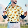 thumbnail image 5 of Lsque Vintage White Polka Dot Sunflower Pattern Mens Polo Golf Shirts Funny Graphics Shorts Sleeve Button Shirts Baseball T-shirt-X-Large, 5 of 7