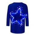 thumbnail image 5 of Cavosen Womens Tee Shirts Long Sleeve Crew Neck Independence Day Patriotic Tee 250 Years Red White and Blue Graphic Shirt Summer Loose Tops, 5 of 5