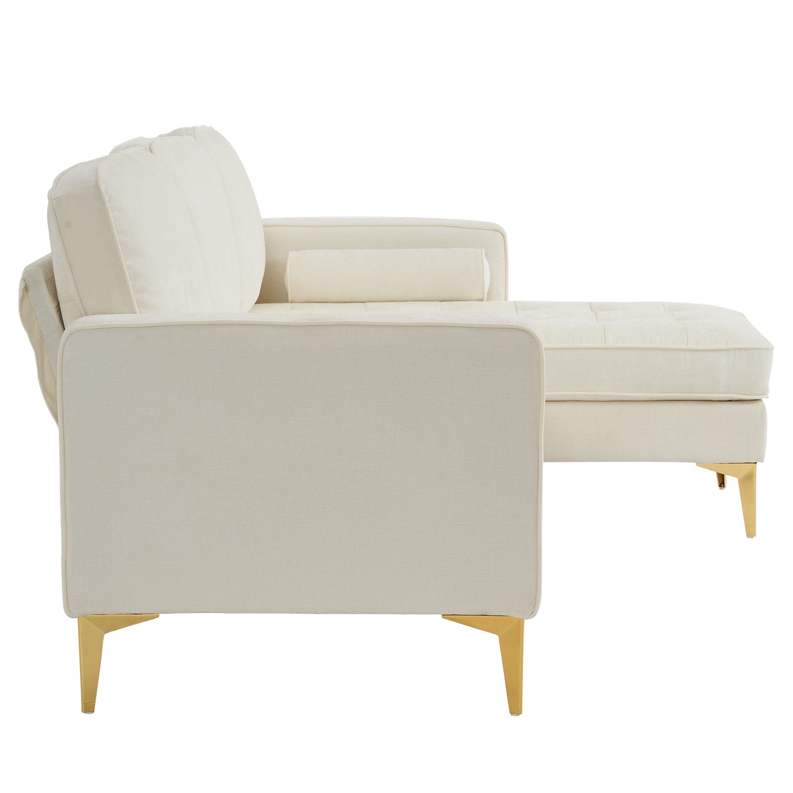 YYAo Convertible Sectional Sofa Futon, L Shaped Couch with Reversible Chaise for for Living Room, Apartment and Small Space, Beige YYAo Convertible Sectional Sofa Futon, L Shaped Couch with Reversible Chaise for for Living Room, Apartment and Small Space, Beige