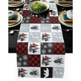thumbnail image 1 of Chemin de Table en Coton et Lin Long Chemin de Mariage 13x108 Pouces Élan de Noël Arbre de Noël Flocon de Neige et Ours Foulard de Commode Chemin de Table Décorations Rustiques Lignes de Table, 1 of 8