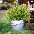 thumbnail image 4 of BadPiggies 8 Bundles Artificial Flowers Plastic Lavender UV Resistant No Fade Hanging Plants for Garden Porch Window Indoor Outdoor (Yellow), 4 of 10