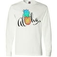 thumbnail image 3 of Inktastic Aloha- in cursive with pineapple rainbow colors Long Sleeve T-Shirt, 3 of 5