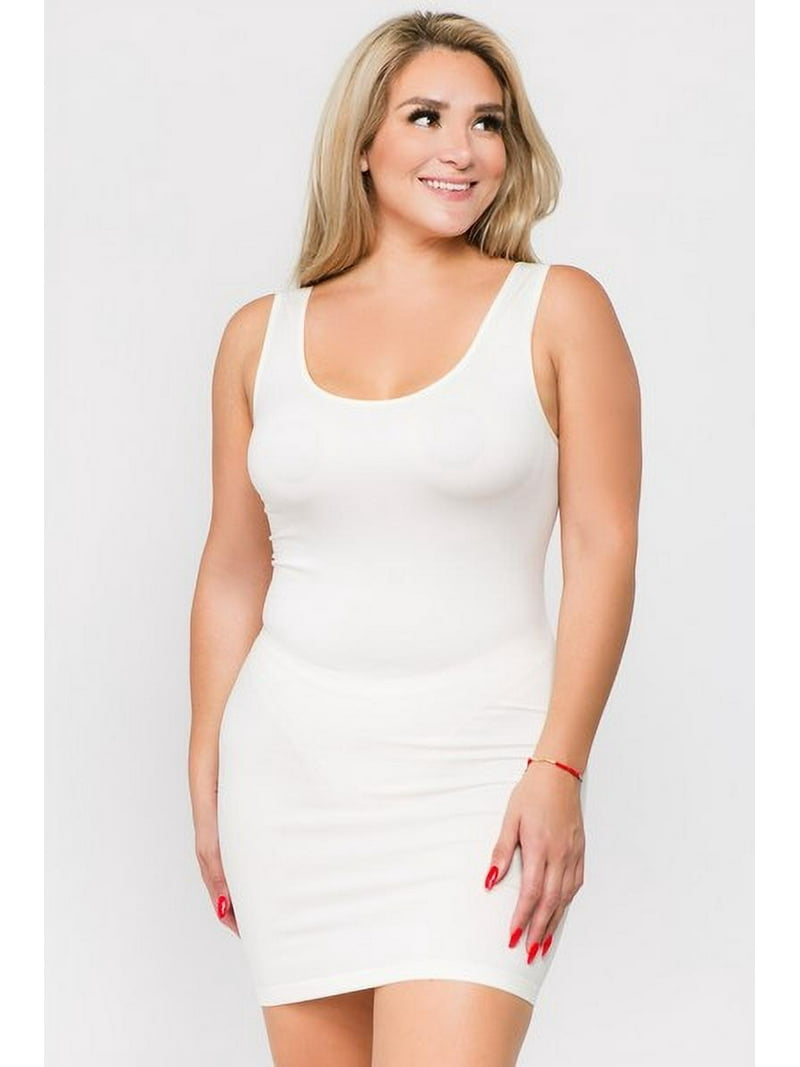 K-Cliffs Plus Size Lady's Traditional Ribbed Bodycon Stretch Tank